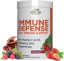 KRAJINA FARMY Imunitná obrana Superpotraviny, Imunitná podpora Supplement, Vitamín C s čiernymi plodmi, Echinacea, Turmerica, Podpora Hydratácia, s probiotikami a prebiotikami, Berry Flavor, 40 Servings