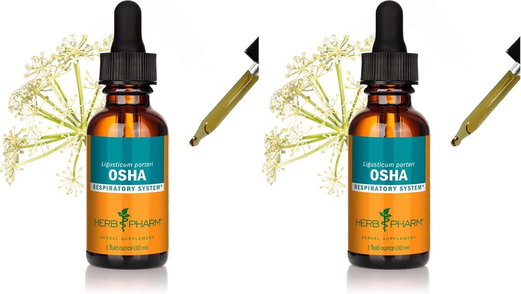 Herb Pharm OSHA Root Liquid Extract for Respiration Support - 1 Ounce (Pack of 2)