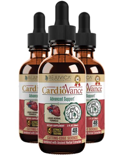 Rejuvica Health CardioVance - Heart Suplement - Liquid Delivery for Better Absorbtion - Hawthorne, Hibiscus, Arjuna, Olive Leaf & Viac!
