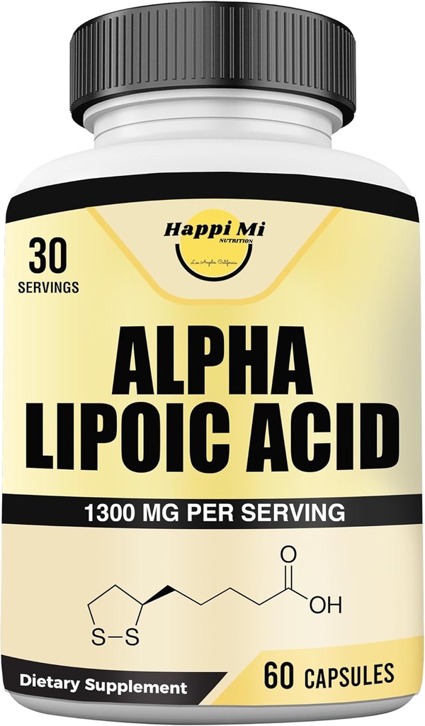Alpha Lipoic Acid Kapsule 1300mg per serviceing - 30 Servírovanie na fľašu - Antioxidant Podpora pre celkové zdravie
