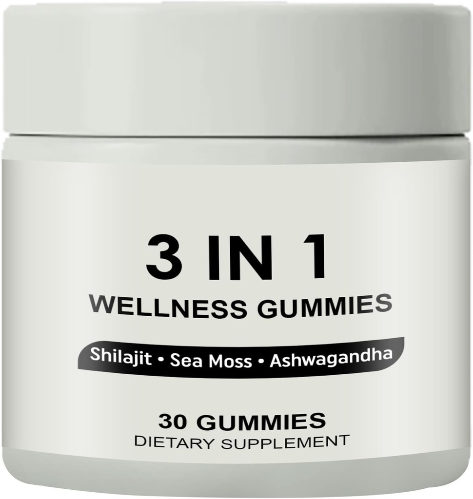 3 v 1 Gummy, 3 v 1 Šilajit Gummy pre mužov, Pure Shilajit Wellness Gummies (Šilajit + morské moss + Ashwagandha), Shilajit Gummy pre mužov, Non-GMO