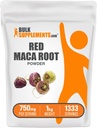 BulkSupplementments.com Red Maca Powder - od koreňa, Maca Supplement, bylinné doplnky - Vegan & Gluten Free, 750mg per Serving, 1kg (2,2 lbs) (Pack of 1)
