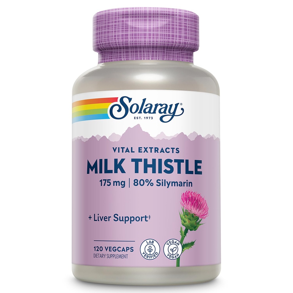 SOLARAY Milk Thitle Seed Extract 175 mg Antioxidant Určené na podporu normálnej, zdravej pečene non-GMO & Vegan 120 VegCaps
