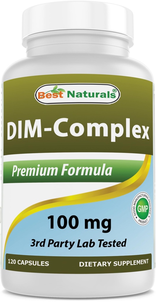 Najlepšie Naturals DIM doplnok 100 mg 120 Kapsule, DIM od Estrogen Metabolizmus a vyváženie, Pre Menopause, Body Building, PCOS & Hormonal Akné
