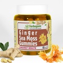 HERBOGANIC Ginger Sea Moss Gummy - Bylinná podpora imunitného a tráviaceho zdravia - Plant-Powered, Gluten-Free & Vegan-Priatelia - 60 Počet