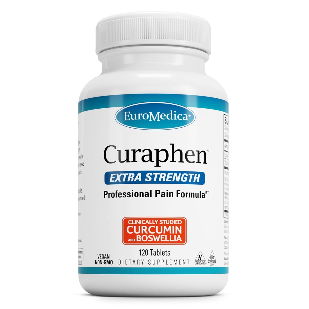 Euromedica Curaphen Extra sila - Curcumin & Boswellia doplnok pre zdravé cirkulačné podporu - Turmerica doplnok k podpore kĺbov, svalového zdravia a výroby endorfínu - 120 tabliet