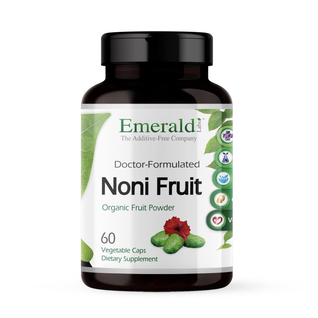 EMERALD LABS Noni Fruit - Tráviace, Antioxidant a imunitná podpora Supplement - Ponúka diétne Fiber od Gut Health - 60 Rastlinné kapsule (30-Deň dodávky)