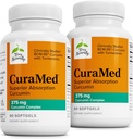 Terry Prirodzene CuraMed 375mg - Antioxidant doplnok pre mozgu a imunitného zdravia Podpora - Dietary Supplement with Curcumin & Turmeric Essential Oil - Bylinné podpora pečene - 60 Softgels (Súprava 2)