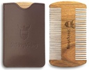 Striking Viking Sandalwood Beard Comb & Case - vreckové-rozsiahle Grooming Tool s jemnými a coarse zuby, ideálny pre použitie s balzamy a oleje
