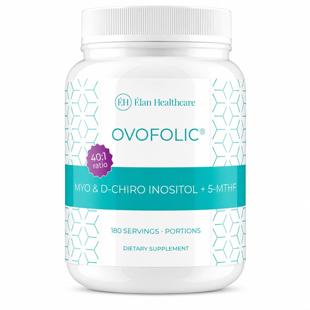 Inozitol Supplement - Myo-Inozitol a D-Chiro Inozitol Plus Active Folate- Ideal 40:1 Ratio - Hormone Balance (180 Servings, 387g Jar)