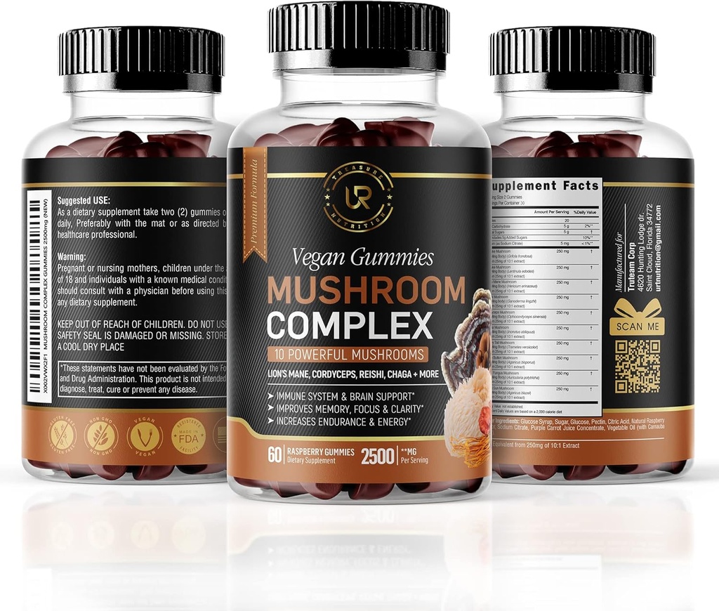 Hubové Gummy 10 Hubové doplnky 2500mg 