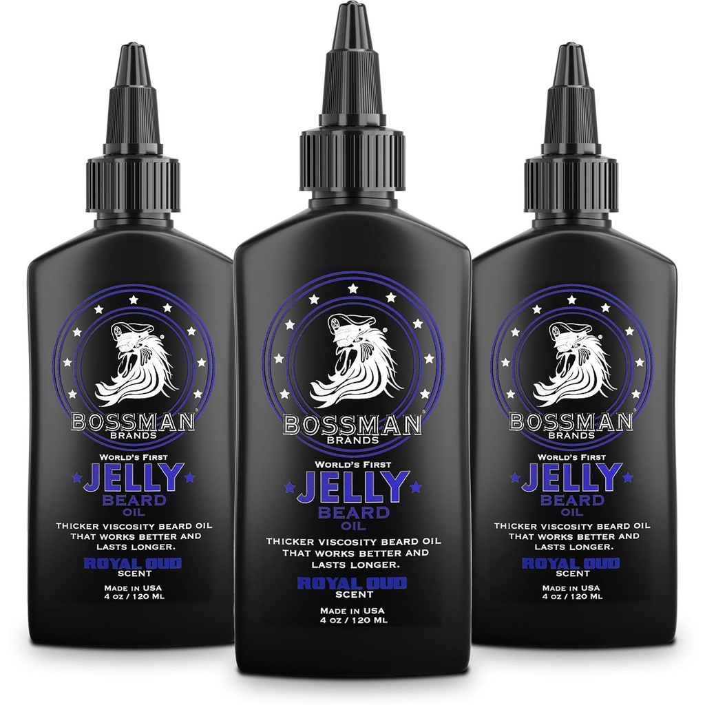 Bossman želé medvedí olej pre mužov - 3 balenie (12 oz v celkom, Royal Oud vôňa) 