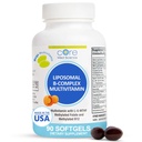Základné Med Science Lipozomálne Metylated Multivitamín B-Complex, 90 Softgels - non-GMO Active Super B komplex Vitamín Supplement for Heart Health - VIT Metyl B Complex Immune Suplement