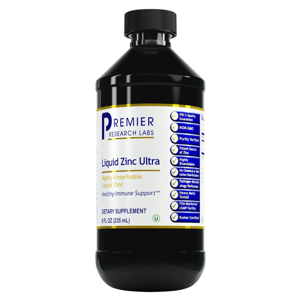 Premier Research Labs Liquid Zinok Ultra Supplement - for Immune Support & Well-Being for Adults & Kids - Highly Absorbable Drops - Used for Rapid Analysis of Zinc Status - 8 fl oz