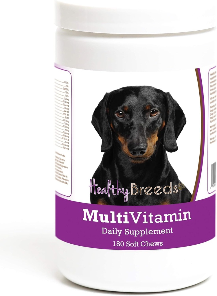 Zdravé plemeno Dachshund Multivitamín mäkké žuvačky pre psy 180 Počet