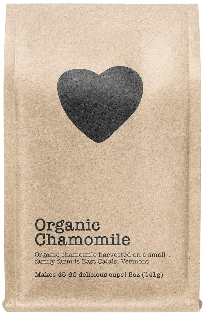 Organický harmanček, 45-60 Slúži, Eco-Conscious Zip Pouch, Caffeine Free, Pure Loose Leaf Tea Grown in America, 5 Ounce (Medium)