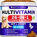 Psie multivitamín Chewable s glukozamínom 26 v 1 - Psie vitamíny a doplnky - Senior & Puppy Multivitamín pre psy - Pet Joint Support Health - Imunita, Mobilita, Gut Skin - 120 Žuvačky