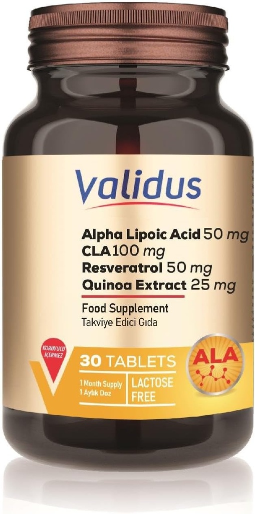 VALIDUS Alfa Kyselina lipoová + CLA + Resveratrol 30 tabliet