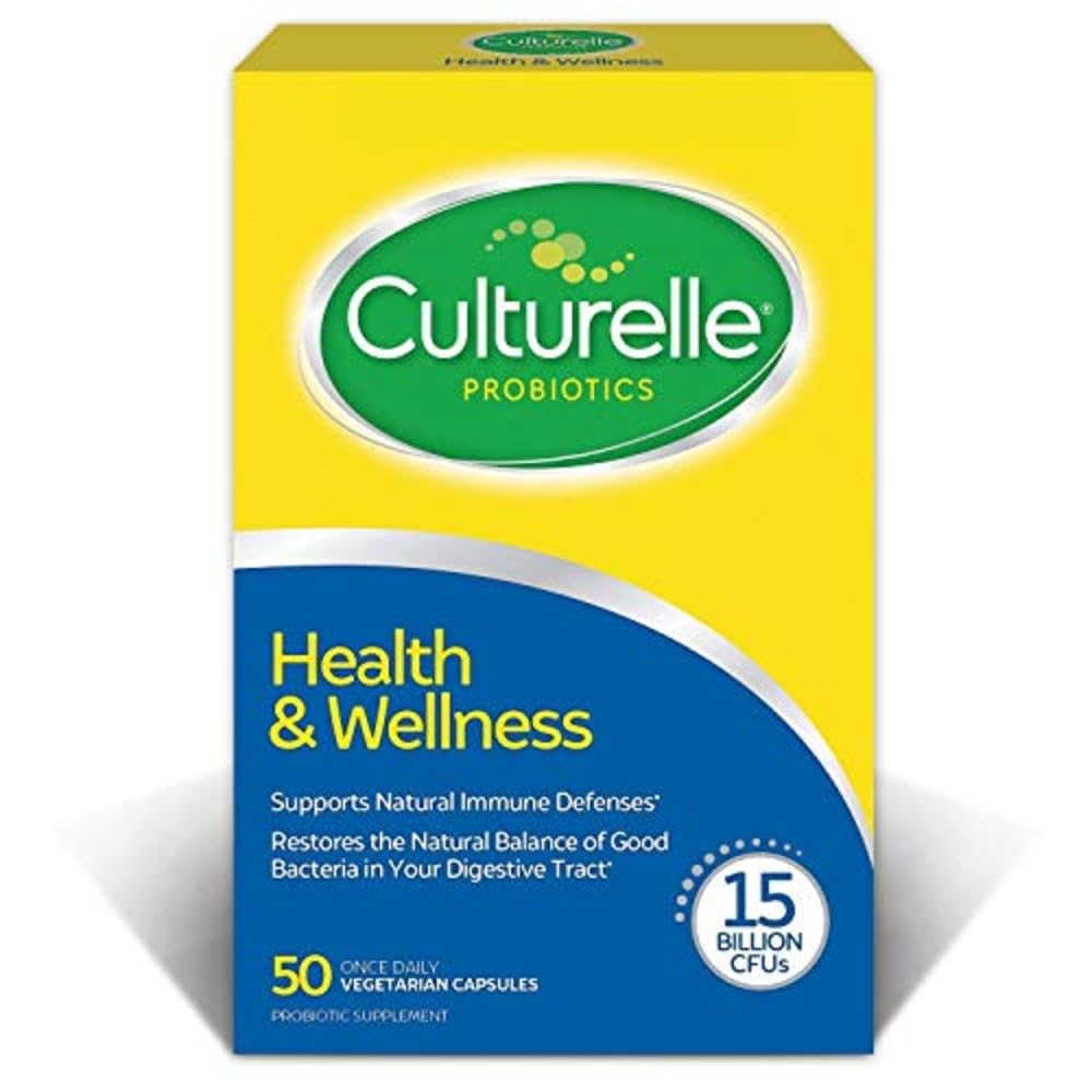 Culturele Health & Wellness Daily Probiotic Supplement for Men & Women, Helps support Your Immune System, Occasional Diarea, Gas & Bloating, 15 miliárd CFU, non-GMO, 50 Count