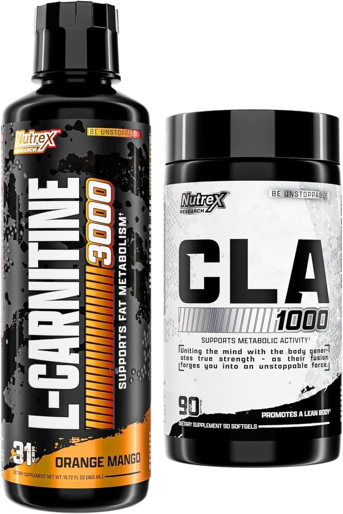Nutrex Research Liquid Carnitine 3000 - CLA 90 Soft Gels - 1000mg Konjugovaná kyselina linolová Aktívna zmes z požltového oleja
