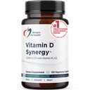 Designs for Health Vitamín D Synergy - 2000 IU Vitamín D with K Supplement - Supports Healthy Moods, Bone Health + Immune Health for Adults - VIT D3 + Vitamin K - Gluten Free + Non-GMO (120 Kapsule)