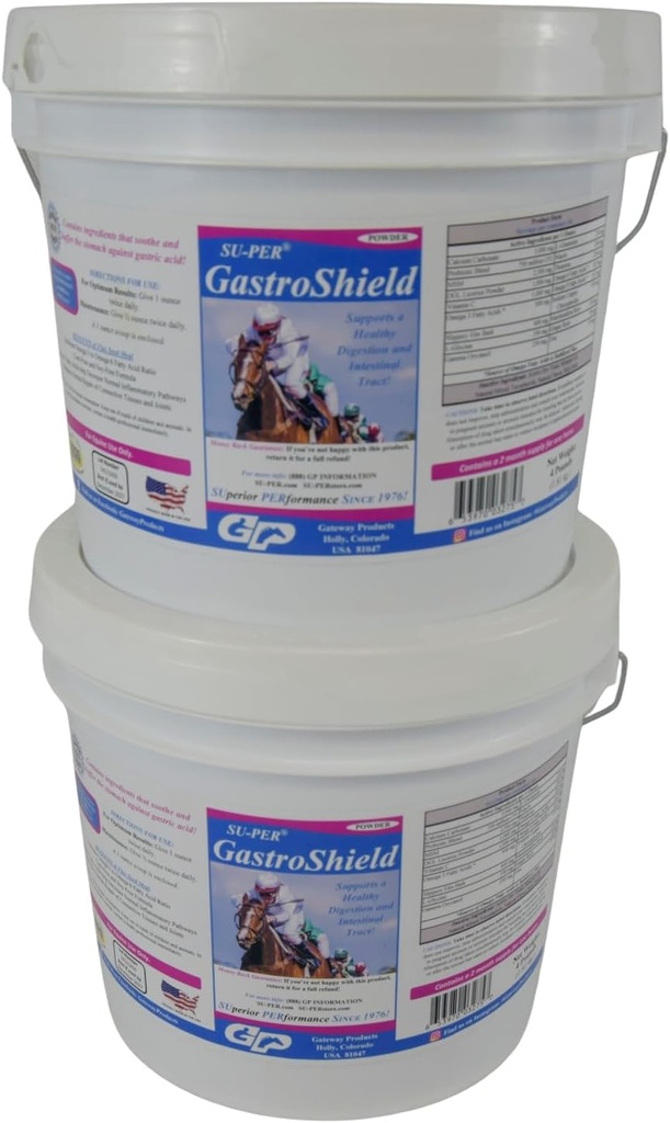 SU-PER GastroSHield Equine Probiotiká Prášok - Horse Digestion Supplement for Gastrophistric Health - Supports Healthy Digestion & Intestinal Tract - 4 libra, 2 mesiace dodávky