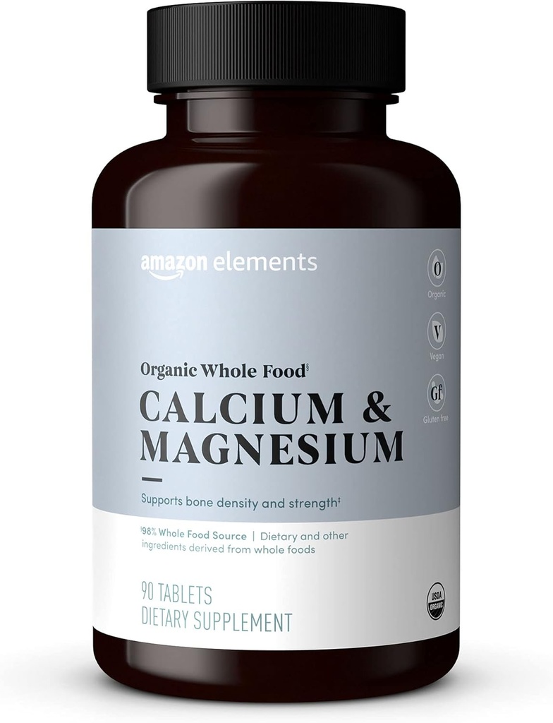 Elements - Organic Full Food Calcium & Magnézium, Vegan, Gluten Free, 90 tabliet