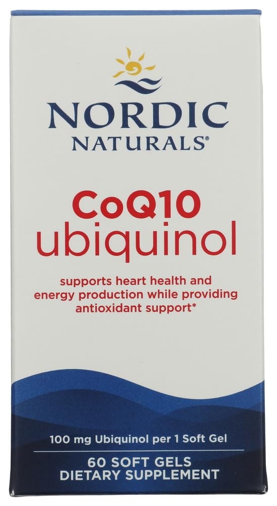 Nordic Naturals Nordic CoQ10 Ubichinol - 60 Mini mäkké gély - 100 mg koenzýmu Q10 (CoQ10) Ubichinol - zdravie srdca a mozgu, produkcia energie buniek, podpora antioxidantov - non-GMO - 60 Servisov