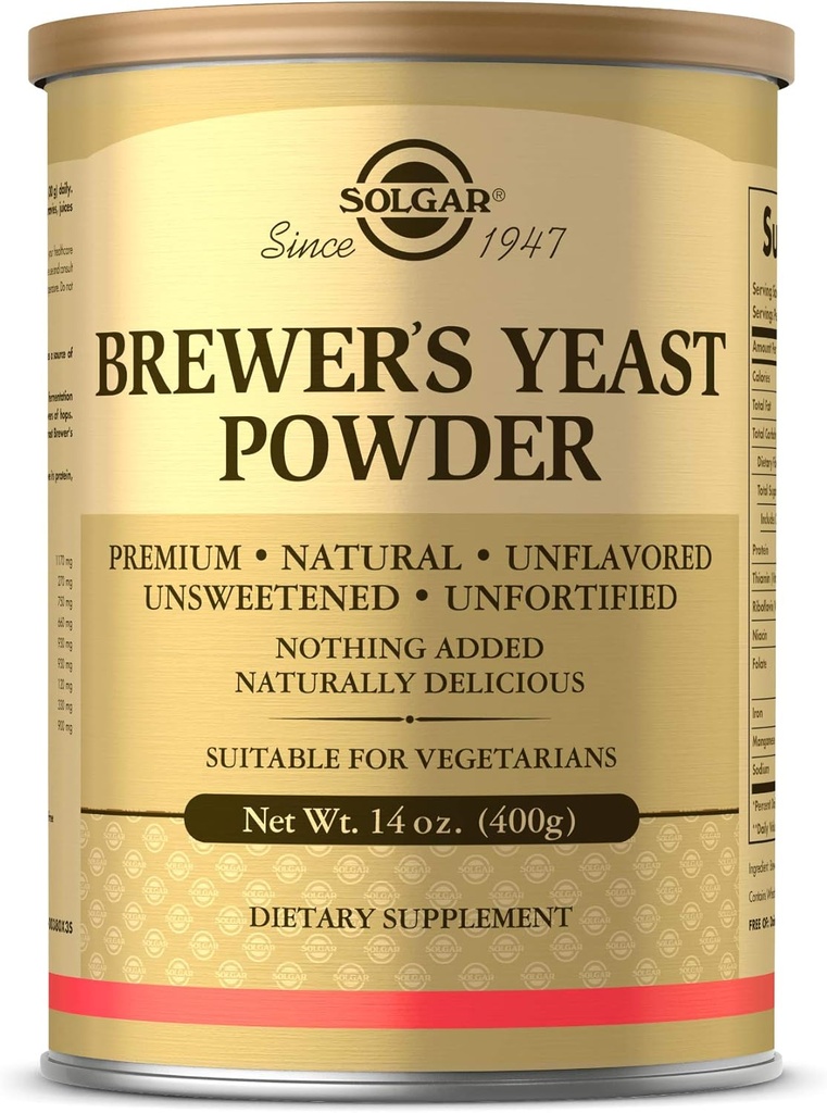 Solgar Brewer je kvasinkový prášok, 14 oz - bohatý zdroj aminokyselín, B-komplexné vitamíny, minerály, & Proteín - prírodné, neochutené, nesladené - bez mliečnych výrobkov, Vegetarián - 13 Servíry (Packaging sa môže líšiť)