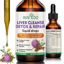 Pečeň Cleanse Detox & Repair Liquid Drops - 2000mg Milk Thitle, Dandelion Root, Artičok, Silymarin Extract, & Turmeric Herbs - Vegan, Non-GMO - 2 Fl Oz (60ml) Fľaša
