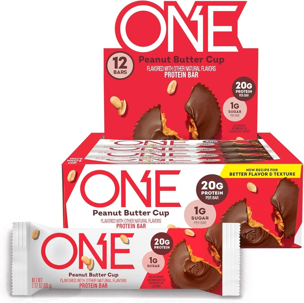 JEDNOTLIVÉ proteínové tyčinky, arašidový maslový pohár, bez lepku s 20g proteínom a 1g cukru, kokosové spony, 2,12 oz (12 počet)