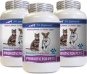 Mačky Bad Breath Home Remedy - PROBIOTICS for Pets - Psy Mačky - Bad Gas and Breath Treats - Advanced Immune Boost - mačka Digestive suppor - 3 fľaše (180 Treats)