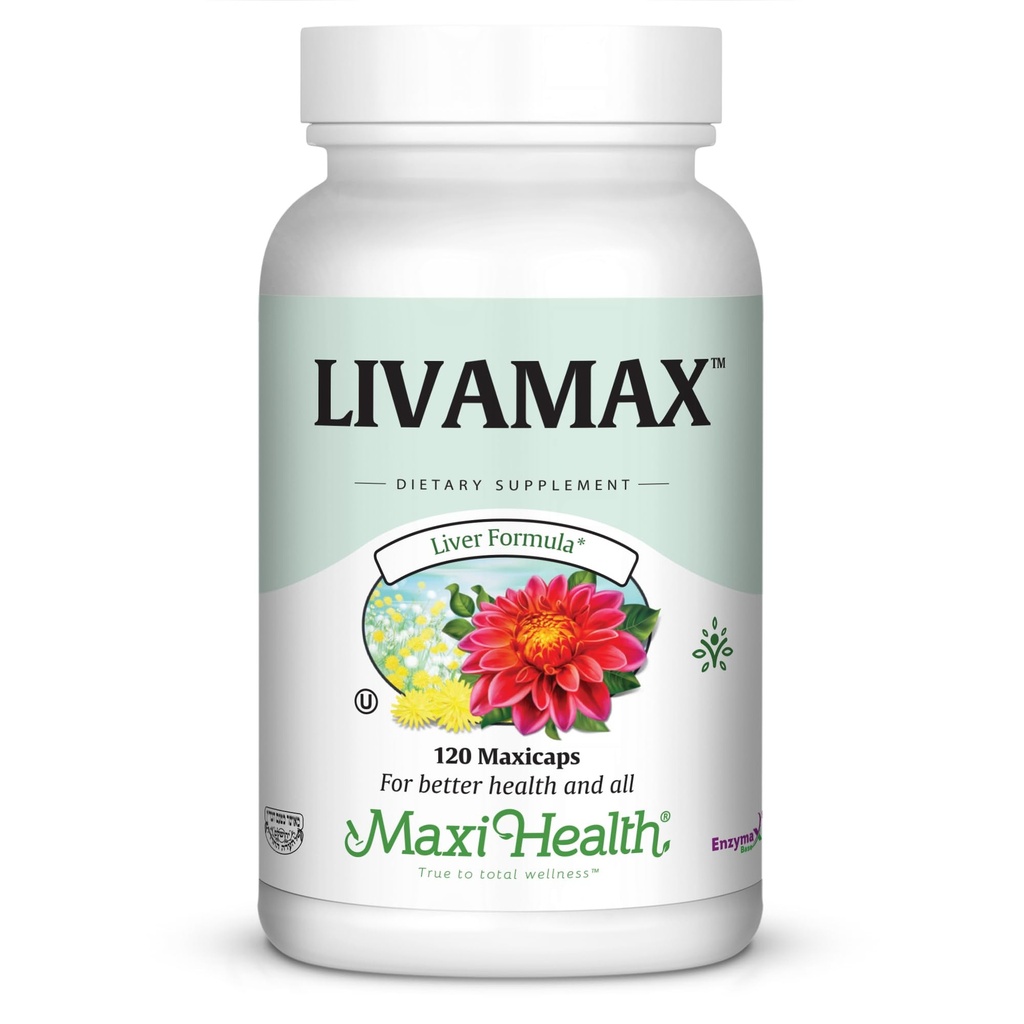 Maxi Health Livamax - Pečeň formula - s mliekom bodliak a púpava koreň - 120 Kapsule - Košer