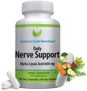 Nerve Support - Advanced Nerve Relief with Alpha Lipoic Acid 650 mg - Nerve Vitamíny pre ľahké ruky, nohy a nohy bolesti - 60 Kapsule / 30 Day Supply