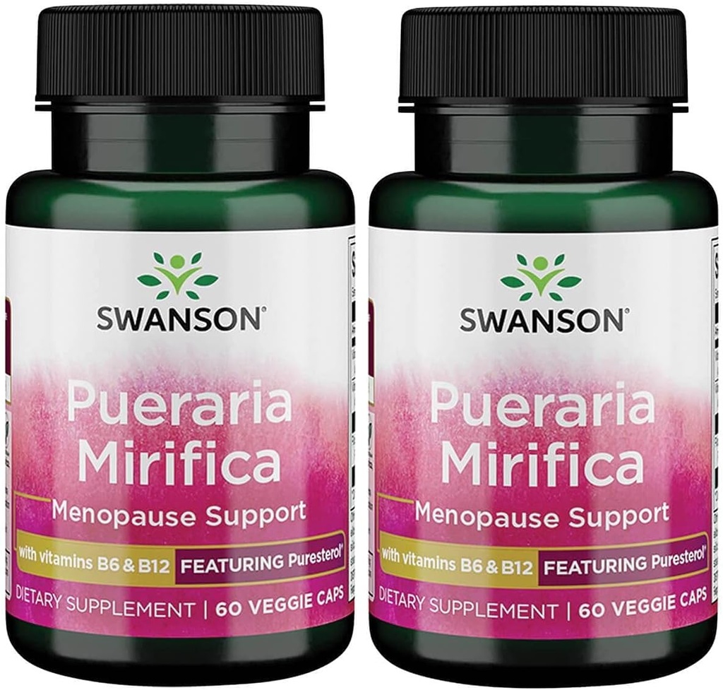 Swanson Pueraria Mirifica s B6 "&" B12 - s Puresterolom 60 Veg Caps 2 balenie