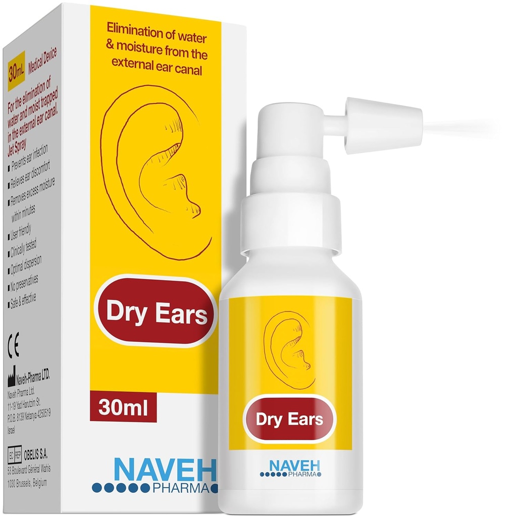 NAVEH PHARMA suché uši -Swimmers Ušné kvapky sprej - Sušenie ucha kvapky pre opaskom dospelých a deti/odstránenie vody uväznený v ušiach a prevencia bolesti, infekcie, a sluchová strata (1 Fl Oz)
