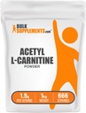 BulkSupplementments.com Acetyl L-karnitín prášok - ALCAR prášok, Acetyl L-karnitín 1500mg, Karnitín doplnok - bezlepok, 1500mg na porciu, 5kg (11 libier) (Pack of 5)