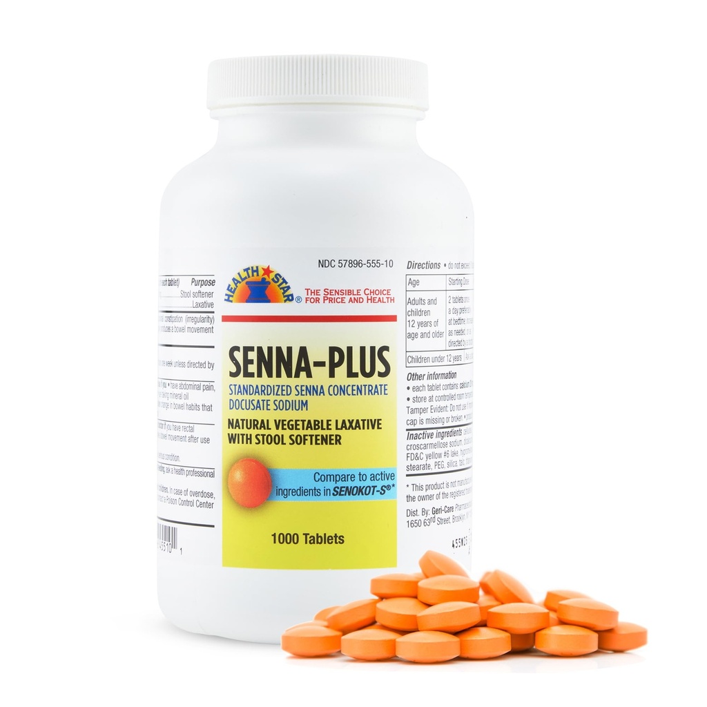 Zdravie Star Senna Plus Laxatívum a stool Zmäkčovadlo Tablety 50mg / 8,6mg Sila Prírodné Rastlinné stimulant Laxatívum 