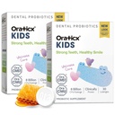 OraTicx Deti Zubné probiotiká pre anti-kavita + zdravé zuby a ďasná, 8 miliárd CFU Probiotiká pre orálne zdravie, Jogurt Flavor 2-Pack