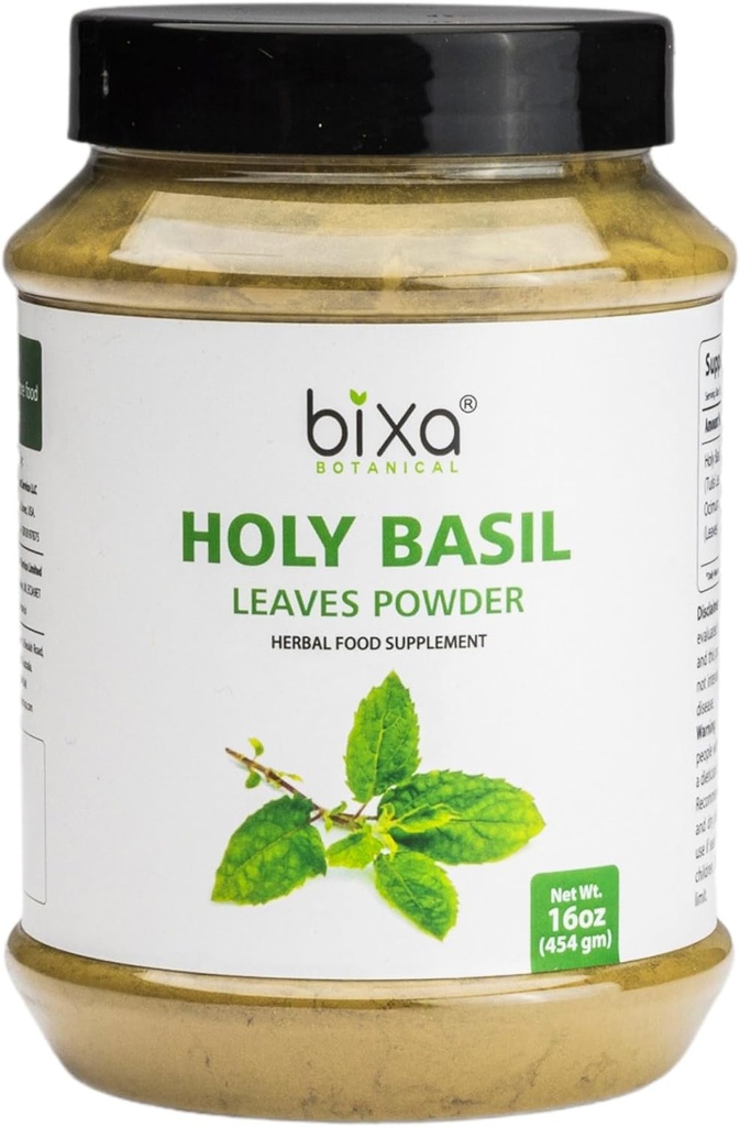 Tulsi Leaves Powder (Holy Basil Leaf, Ocimum Sanctum) Podpora Imunita, Zdravé dýchanie, Orálna starostlivosť,Môže byť prijaté s čajom 