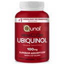 Qunol Ubichinol CoQ10 100mg Softgels, Mega Ubichinol 100mg - Superior Absorbcia - Aktívna forma koenzýmu Q10 pre zdravie srdca a zdravé hladiny krvného tlaku - 2 mesiace Zásobovanie - 60 Počet