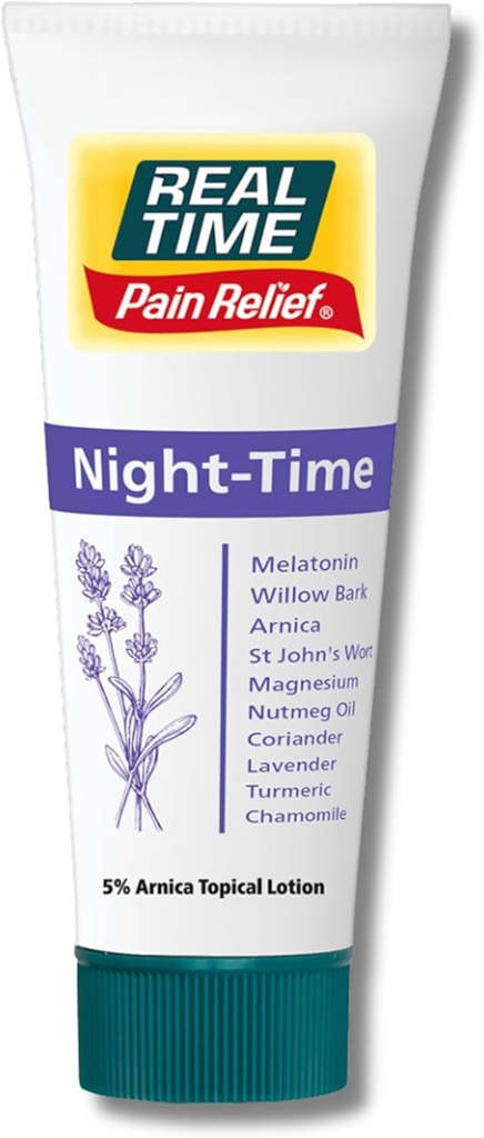 Relaxácia bolesti v reálnom čase Nočný krém 4 oz Tuba - 22 Prírodné zložky: 5% Arnica, Melatonín a levanduľa - Aids Spánok & Uľahčenie v kĺboch, svalov, nervy, bolesti chrbta, modriny a napätie tela