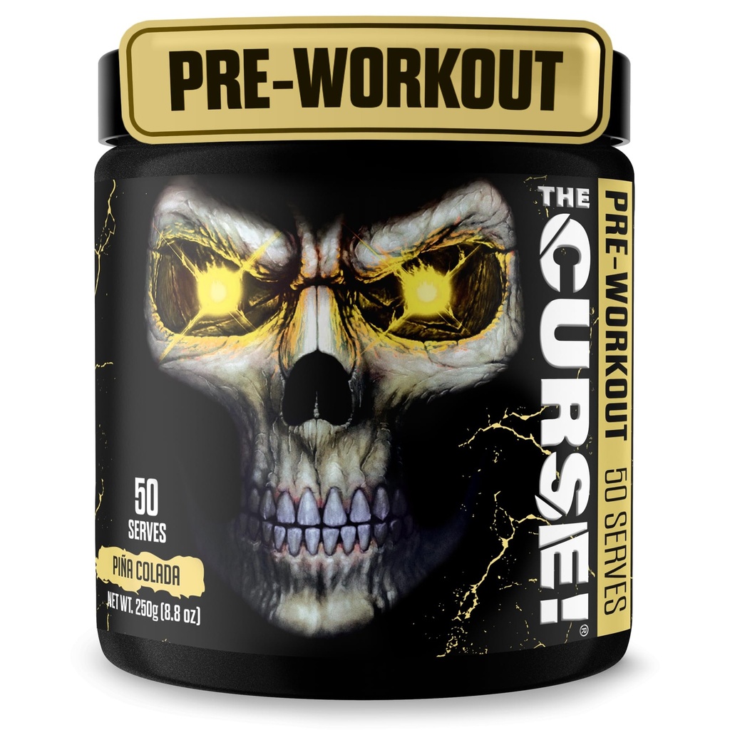 JNX ŠPORTS kliatba! Pre Cvičenie Powder pre mužov a ženy, kofeín, Beta-Alanine, Kreatín, L-Citrulín, 50 Servings, Pina Colada Flavor 