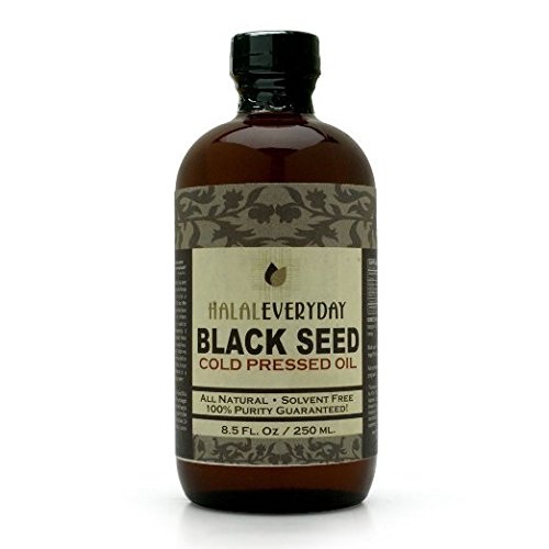 Čistý a za studena lisovaný čierny olej zo semien - 8 oz Sklenená fľaša - NON-GMO a Vegan - Nigella Sativa - Hexane Free - Halal Certified - Nefiltrované, tmavé a potentné - prírodný zdroj Nigellone a Thymochinón