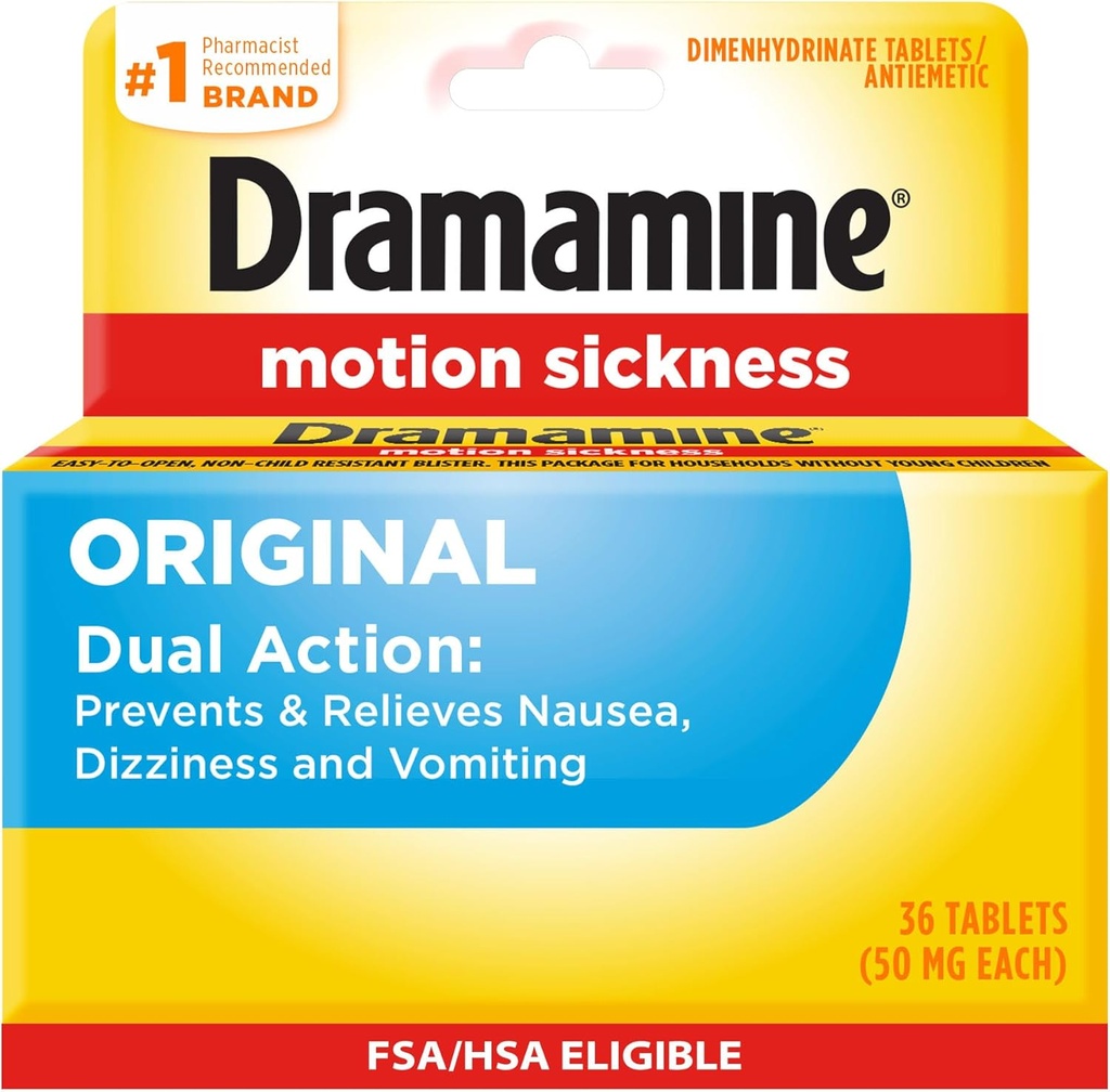 Dramamine Original, Motion Disease Relief, 36 Count