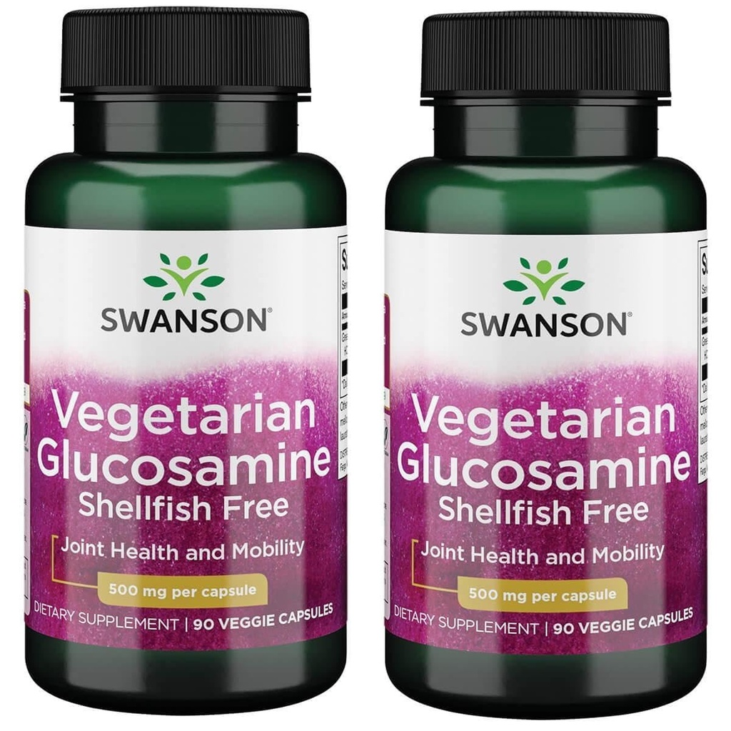 Swanson Vegetarian Glukozamín - Shellfish Free 500 Milligrams 90 Veg kapsuly (2 balenia)