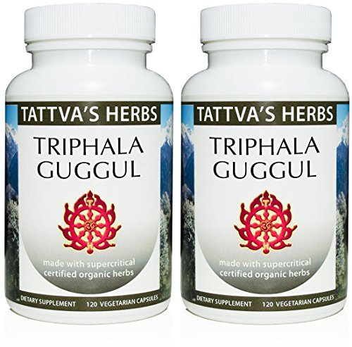 Triphala Guggul Bylinné doplnky, Ayurveda Bylinné doplnky, Tráviace zdravie a podpora, Triphala prášok Kapsule, 240 Počet (2 balenia), 25 Roky Premium služby