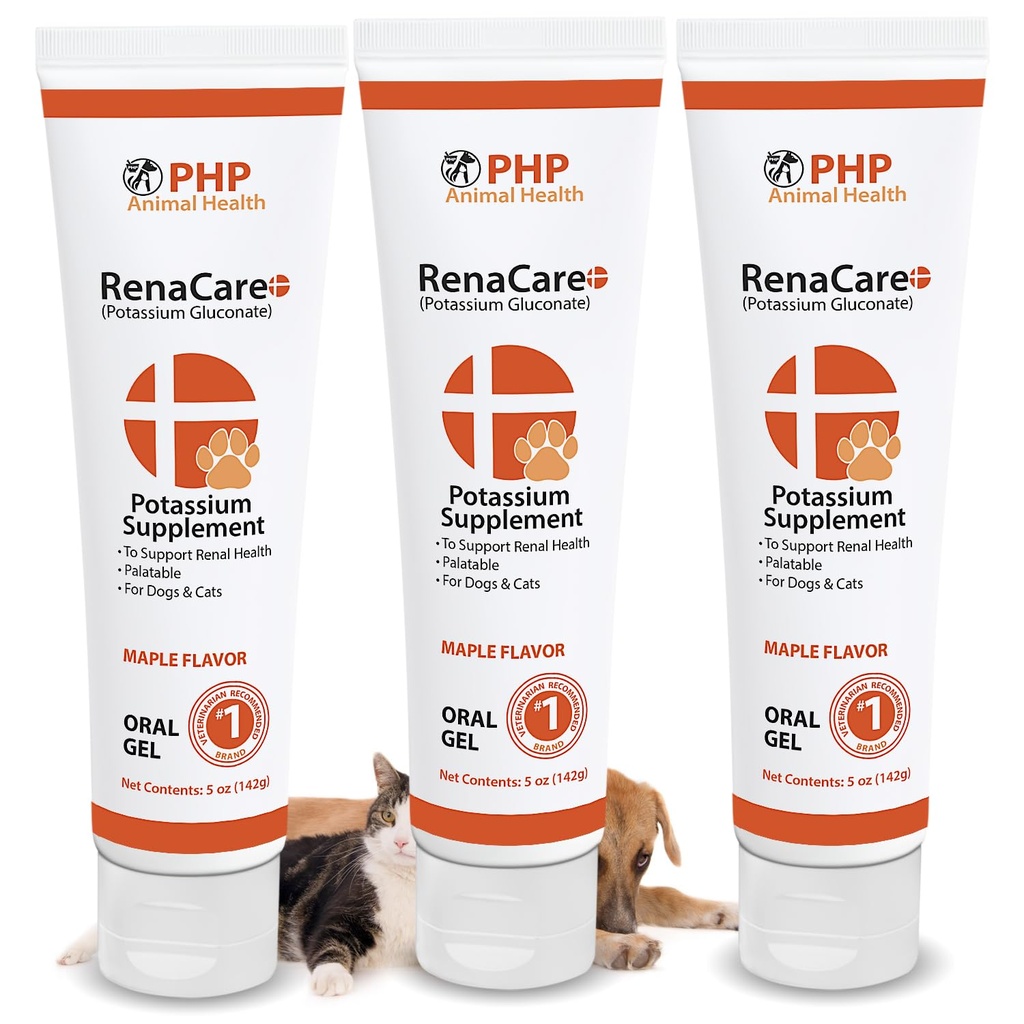 RenaCare K je pre Renal K (Potasium Gluconate) Draslík Supplement Gél pre psy a mačky, (15 oz) s Maple Flavor (Vyrobené v USA)