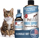 PetSilver - Immune Support (16 fl oz) and Wound & Skin Spray (4 fl oz) with Patented Chemed Silver - Allergies, Sinus & Cough Therapy - Wound Care & Hot Spray pre mačky a psy - Made in USA