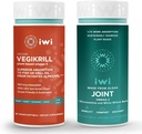 iwi Life Vegikrill & Joint Omega-3 Bundle, 30 Servings, Vegan Plant-Based Algae Omega 3, Krill & Fish Oil Alternative, No Fishy Dochute